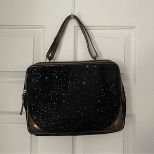 $720 Kate Spade Collect Line Ltd Ed Hand Bag Purse black Pony Hair Silver Metall